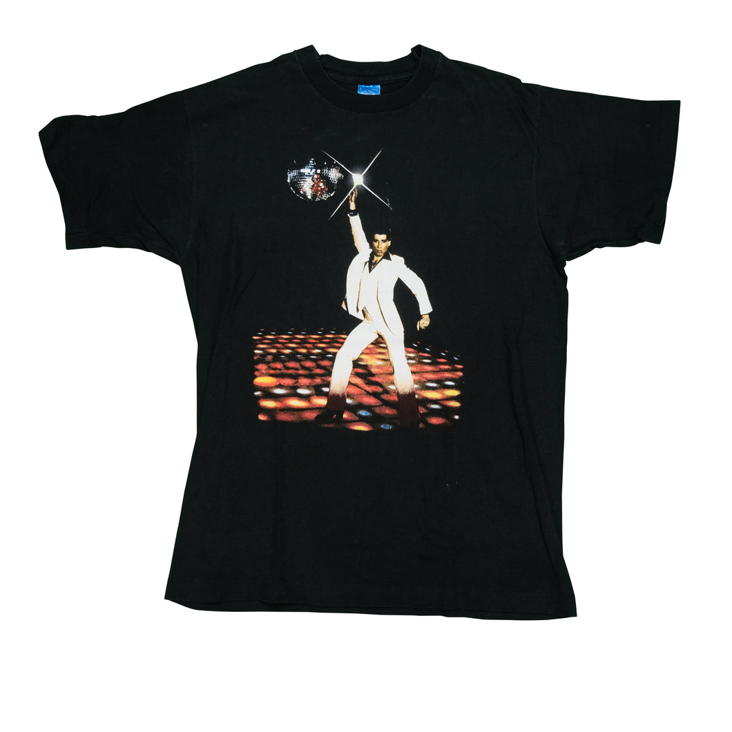 Vintage John Travolta Saturday Night Fever Promo T Shirt 80s Black L