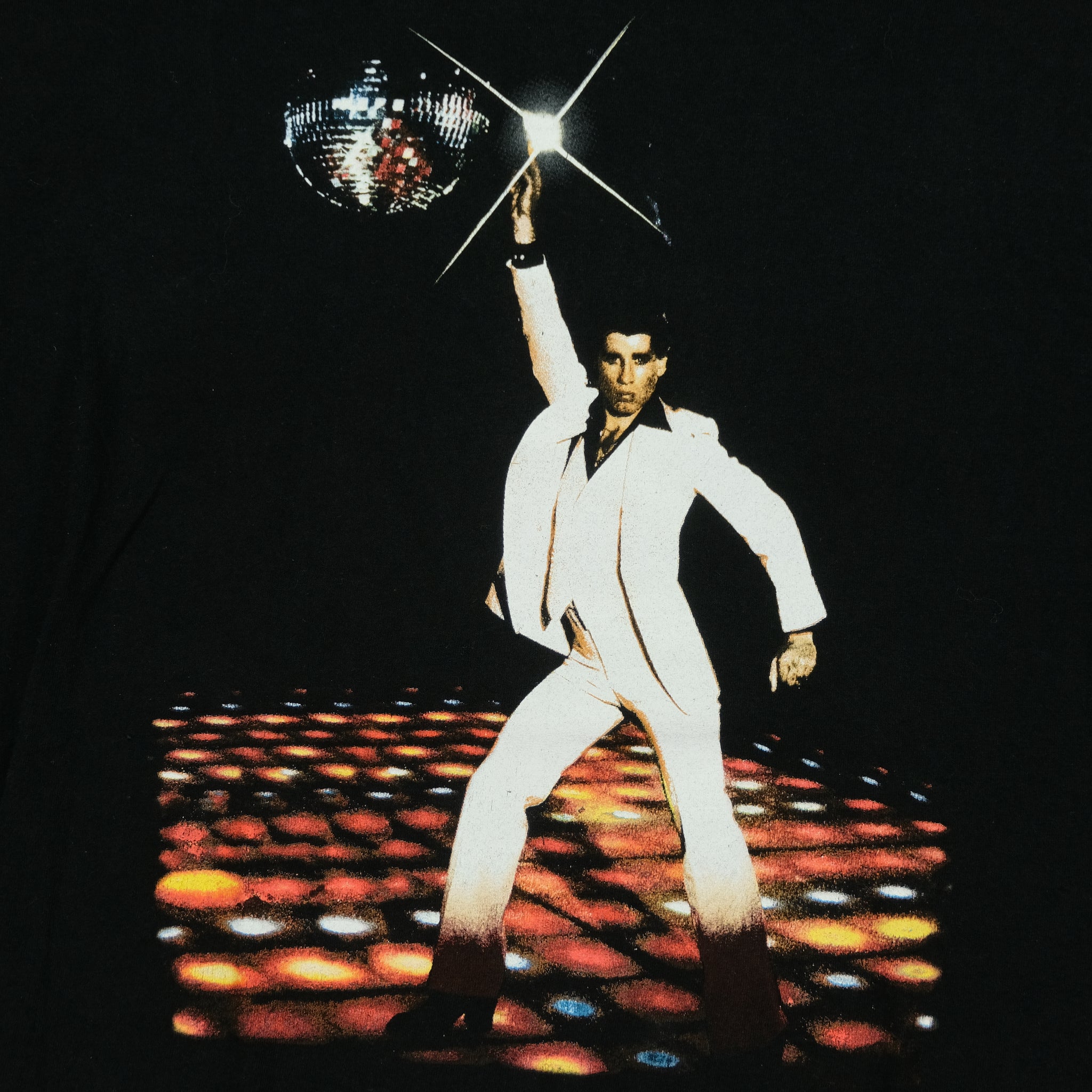 80s 90s Saturday Night Fever 映画 Tシャツ Vintage John Travolta Saturday Night Fever Promo T Shirt 80s Black