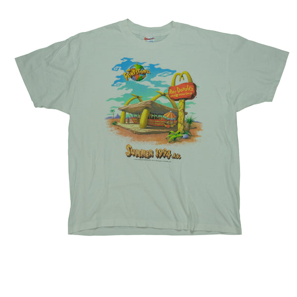 Vintage McDonalds x The Flintstones 1994 Promo T Shirt 90s White XL