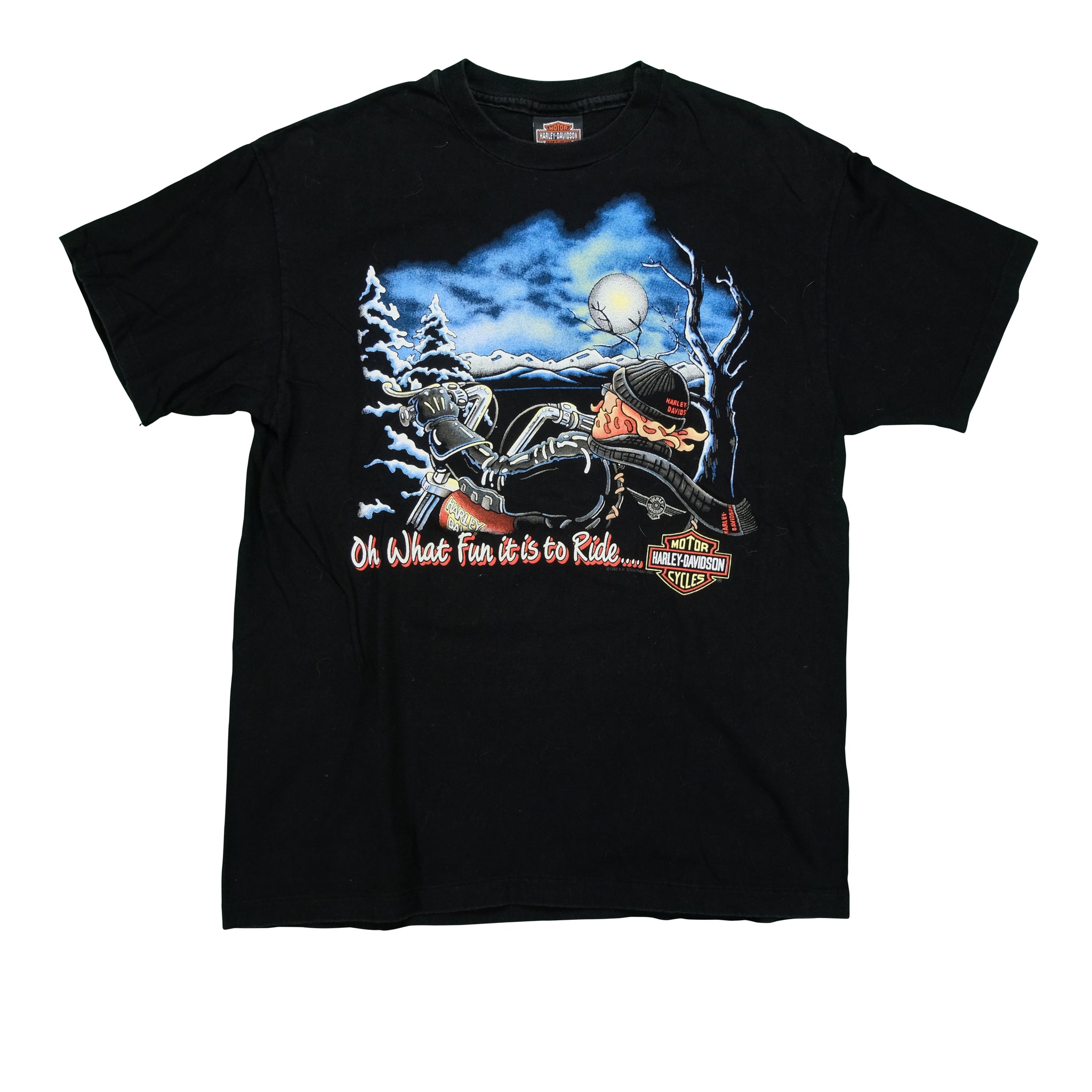 90s HARLEY-DAVIDSON Tシャツ L ブラック Vintage 90s Harley Davidson New Zealand T-Shirt