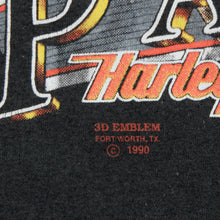 Load image into Gallery viewer, Vintage 3D EMBLEM Harley Davidson Leader of the Pack 1990 Wolf Eagle T Shirt 90s Black L
