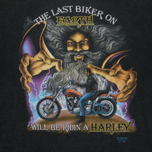 Load image into Gallery viewer, Vintage 3D EMBLEM Harley Davidson The Last Biker on Earth 1990 Wizard T Shirt 90s Black XL
