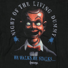 Load image into Gallery viewer, Vintage PARACHUTE PRESS Goosebumps Night of The Living Dead 1993 Book T Shirt 90s Black
