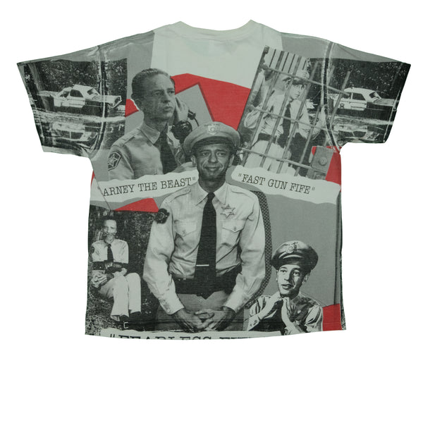 Vintage The Andy Griffith Show Barney The Beast 1992 Promo All Over Print T Shirt 90s White XL