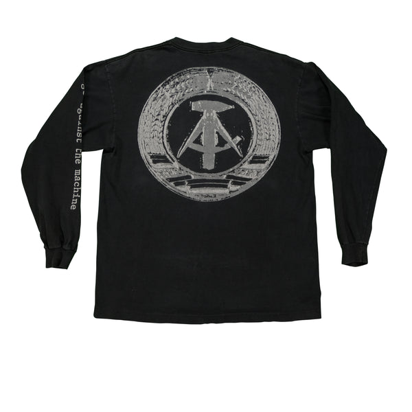 Vintage GIANT Rage Against The Machine Power Stems From The Barrel Of A Gun Long Sleeve T Shirt 90s Black XL