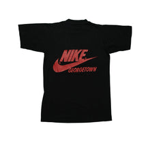 Load image into Gallery viewer, Vintage NIKE Georgetown Washington D.C. Spell Out Swoosh T Shirt 80s Black
