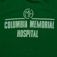 Load image into Gallery viewer, Vintage NIKE Great Columbia Crossing Memorial Hospital Spell Out Swoosh T Shirt 80s Green M
