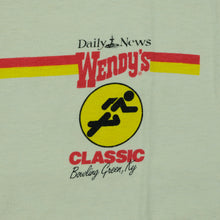 Load image into Gallery viewer, Vintage NIKE Sportswear Wendy&#39;s Classic Marathon Bowling Green New York Spell Out Swoosh T Shirt 70s 80s Beige L
