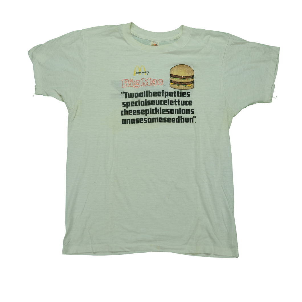 Vintage McDonalds Big Mac Promo T Shirt 70s 80s White L