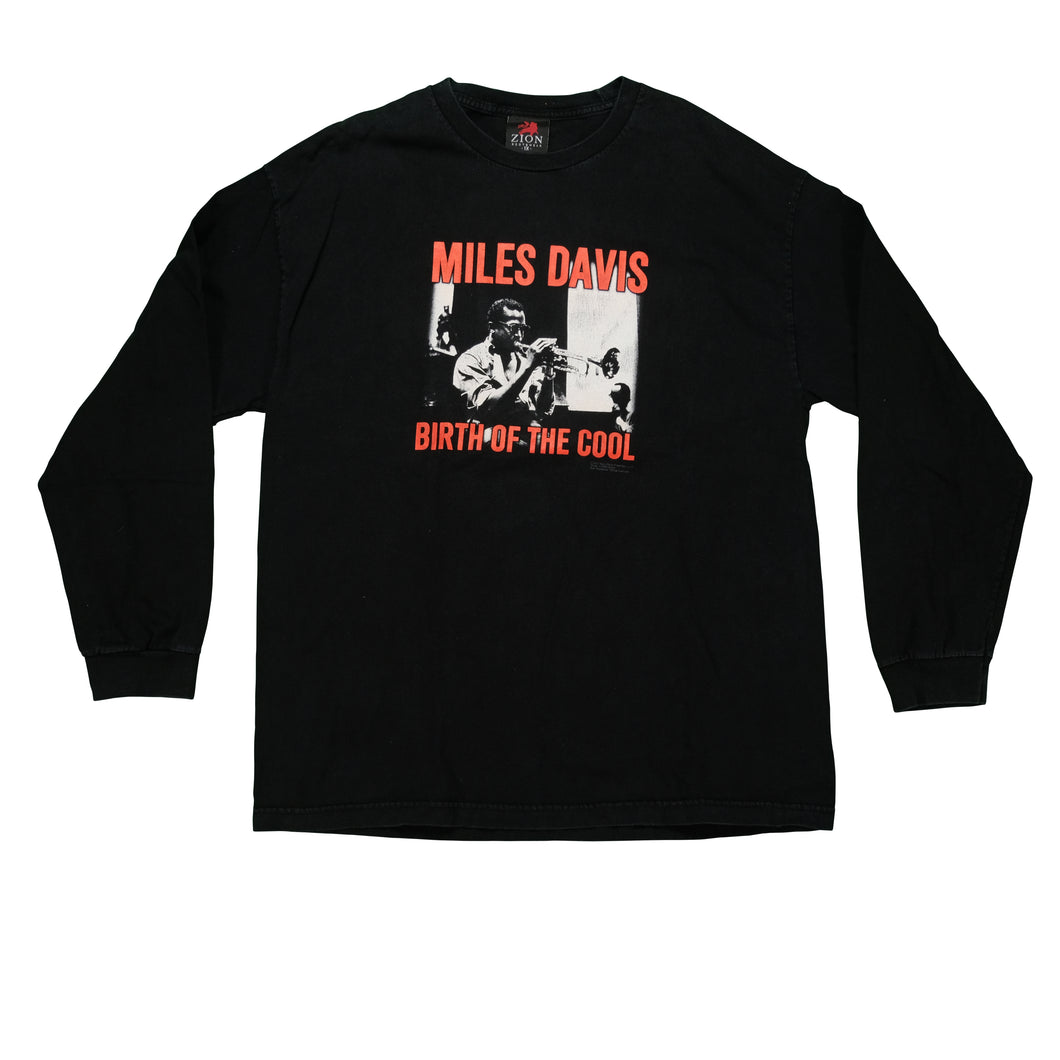 Vintage ZION Miles Davis Birth of The Cool 2001 Long Sleeve T Shirt 2000s Black XL