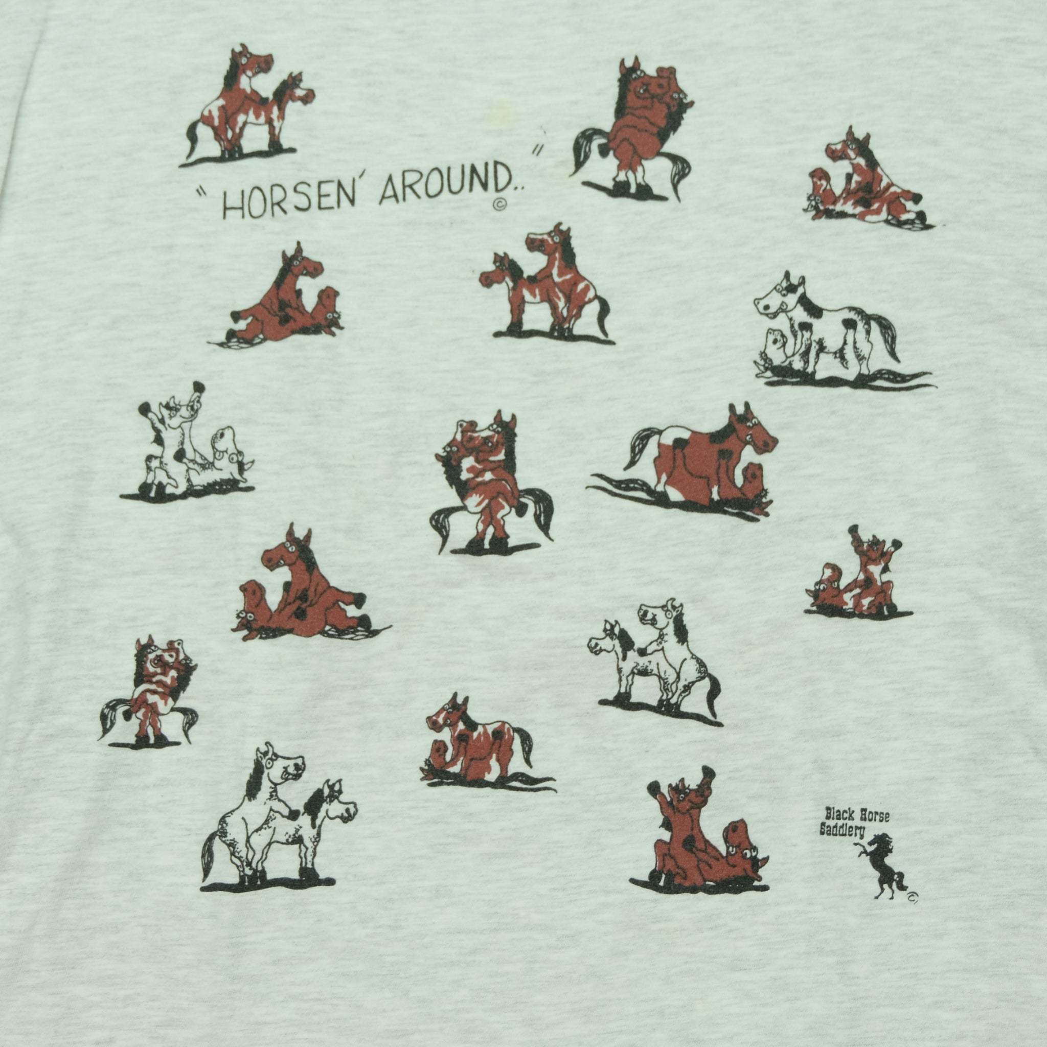 Vintage Horsen Around Raunchy Sex Graphic T Shirt 90s Gray L 