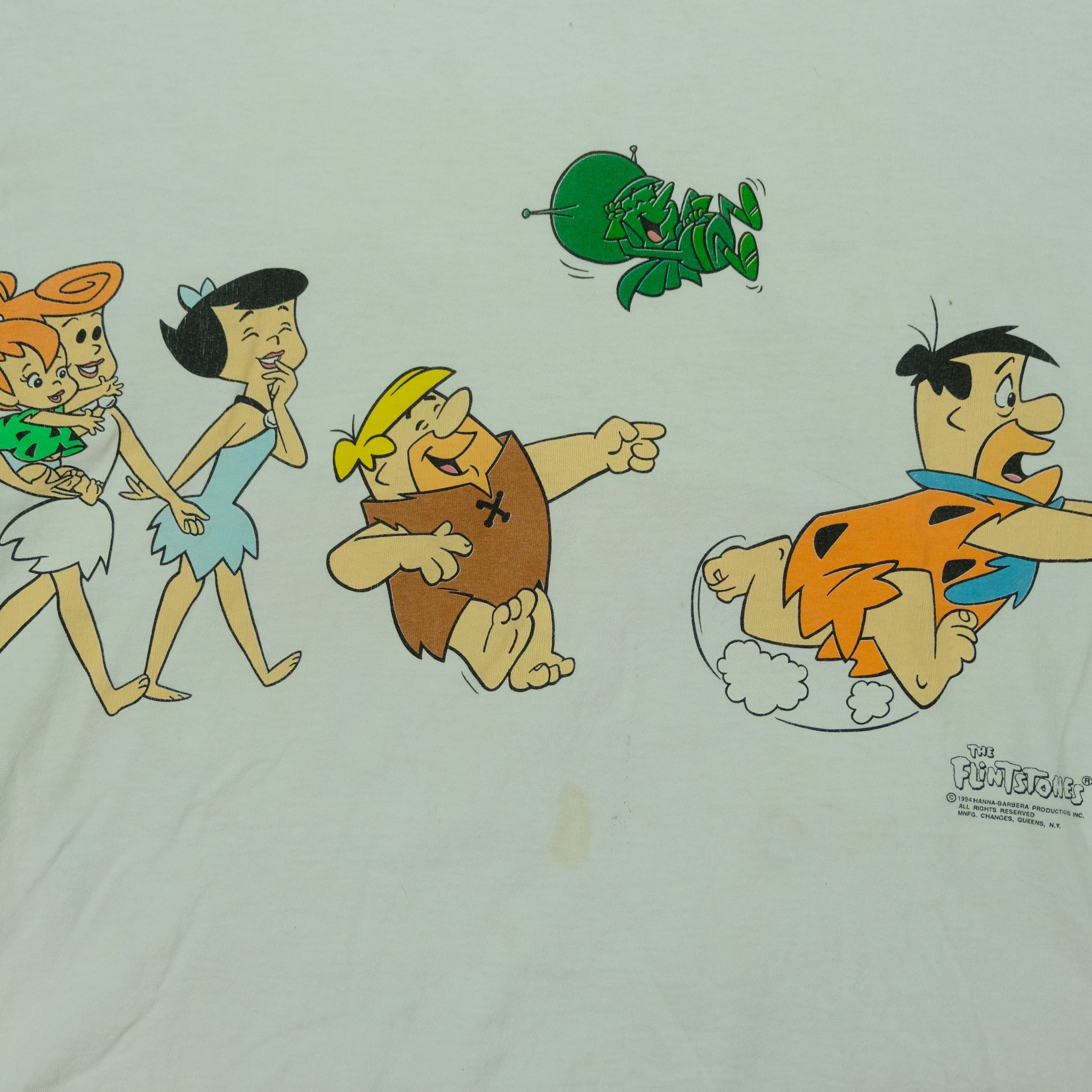 Vintage ANVIL The Flintstones Wraparound 1994 Graphic T Shirt 90s