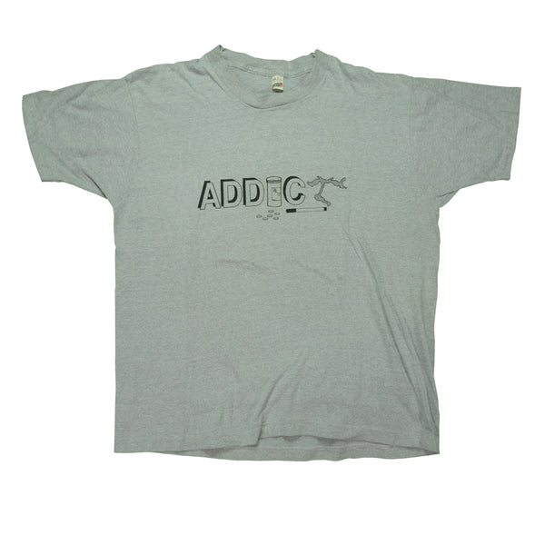 Vintage SCREEN STARS Drug Addict T Shirt 90s Gray 2XL