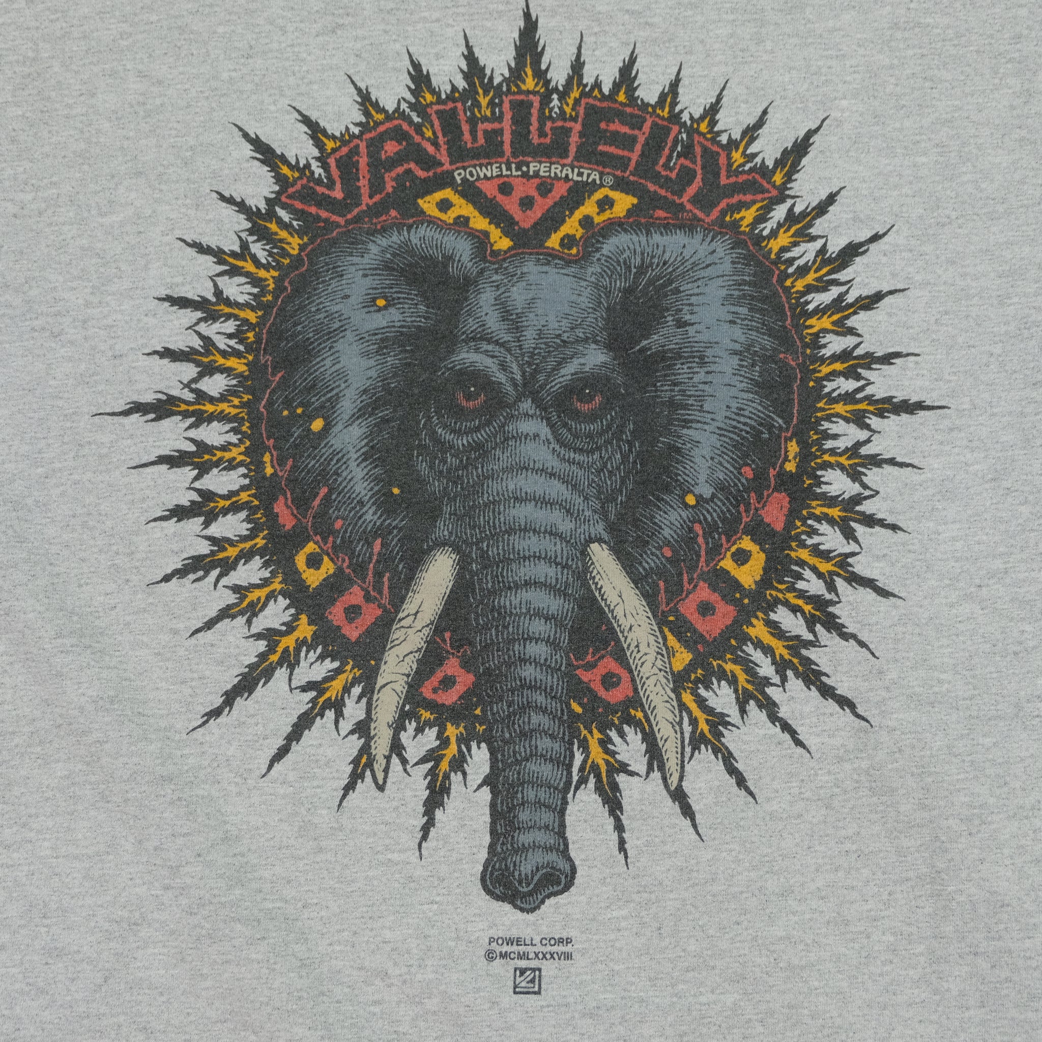 Vintage POWELL PERALTA Mike Vallely Elephant T Shirt 90s Gray L