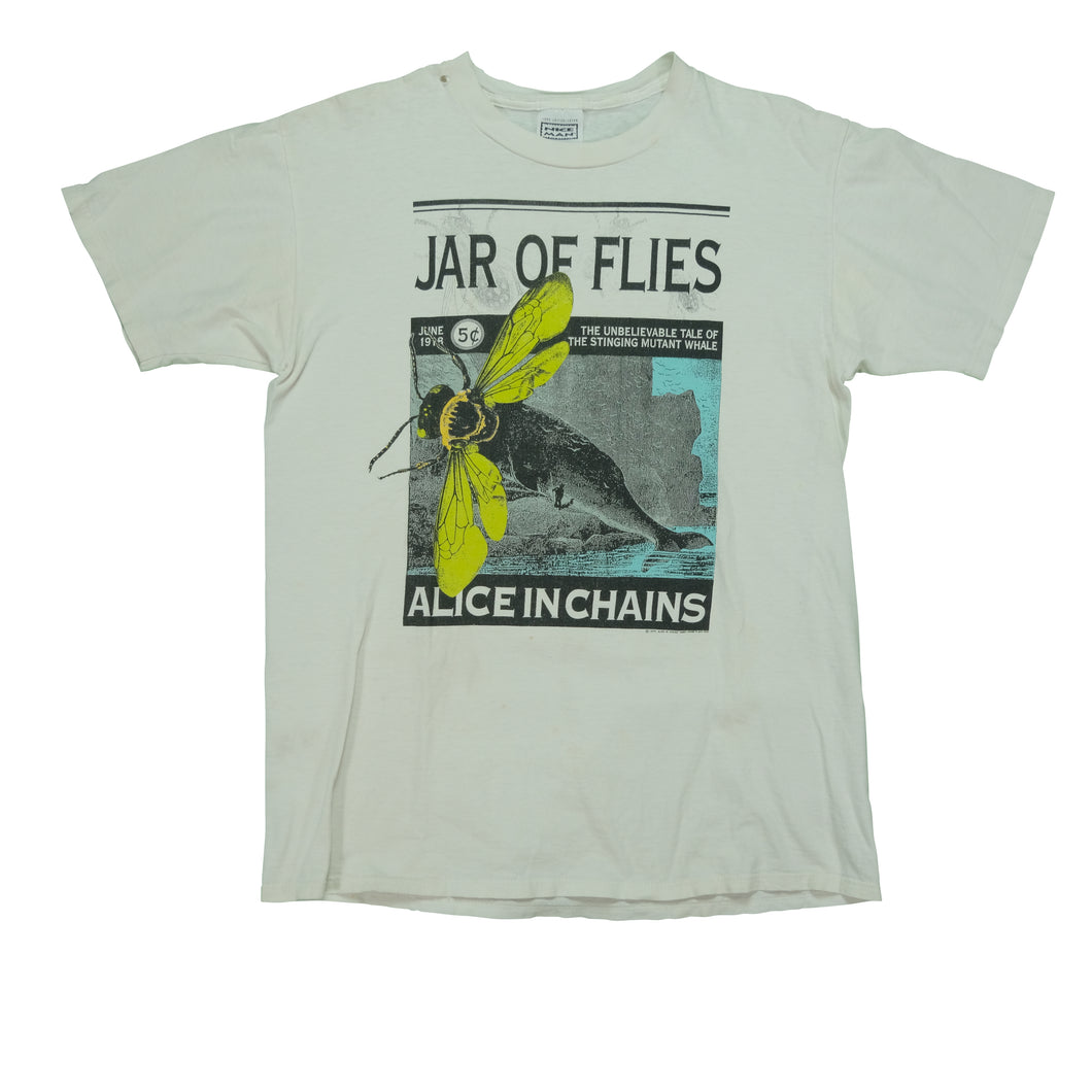 Vintage NICE MAN Alice in Chains Jar of Flies 1994 Tour T Shirt 90s White L