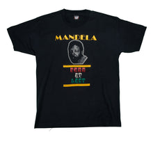 Load image into Gallery viewer, Vintage SCREEN STARS Nelson Mandela Free At Last It&#39;s A Black Thang T Shirt 90s Black XL
