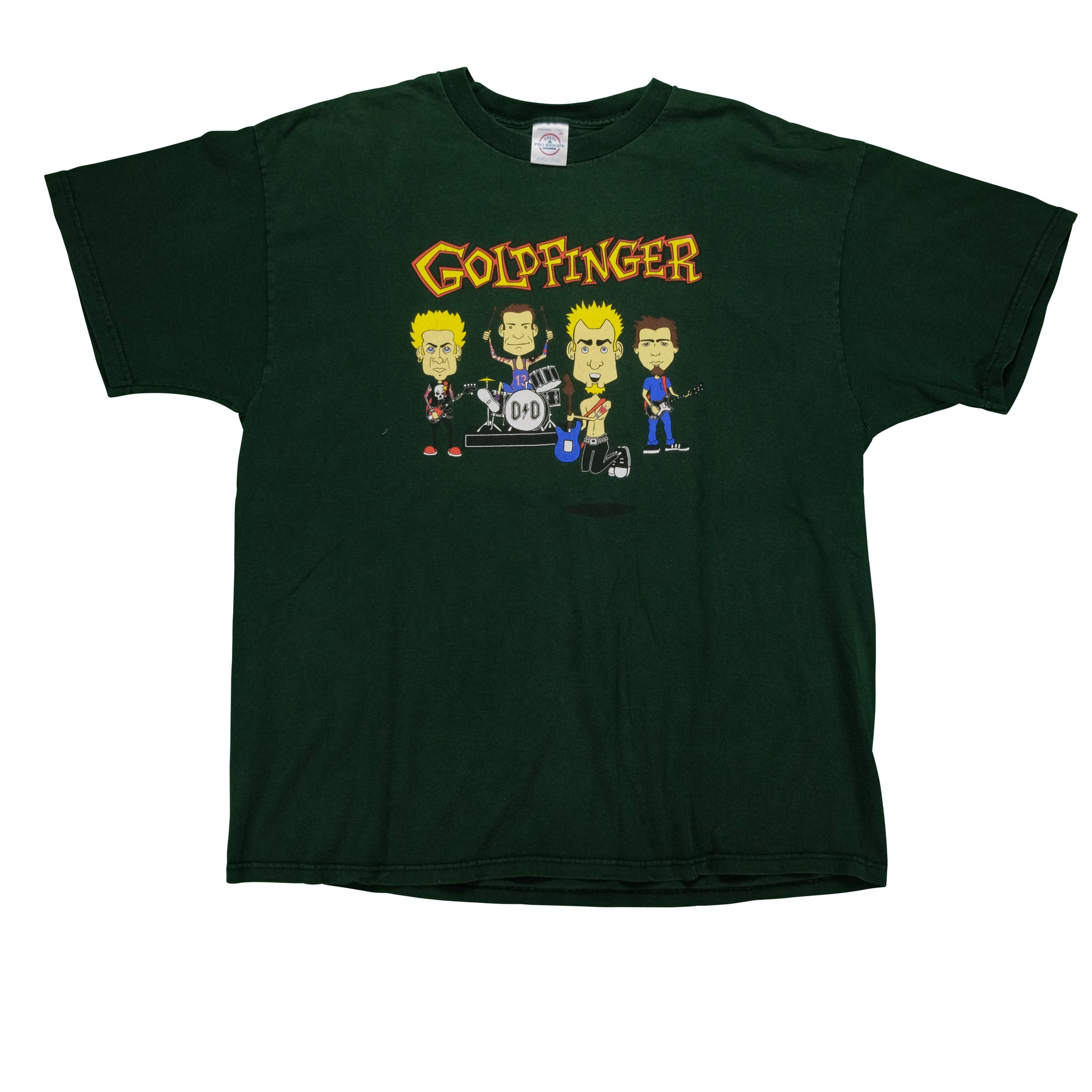 Vintage Goldfinger Rock Band Cartoon Caricature Tour T Shirt 90s