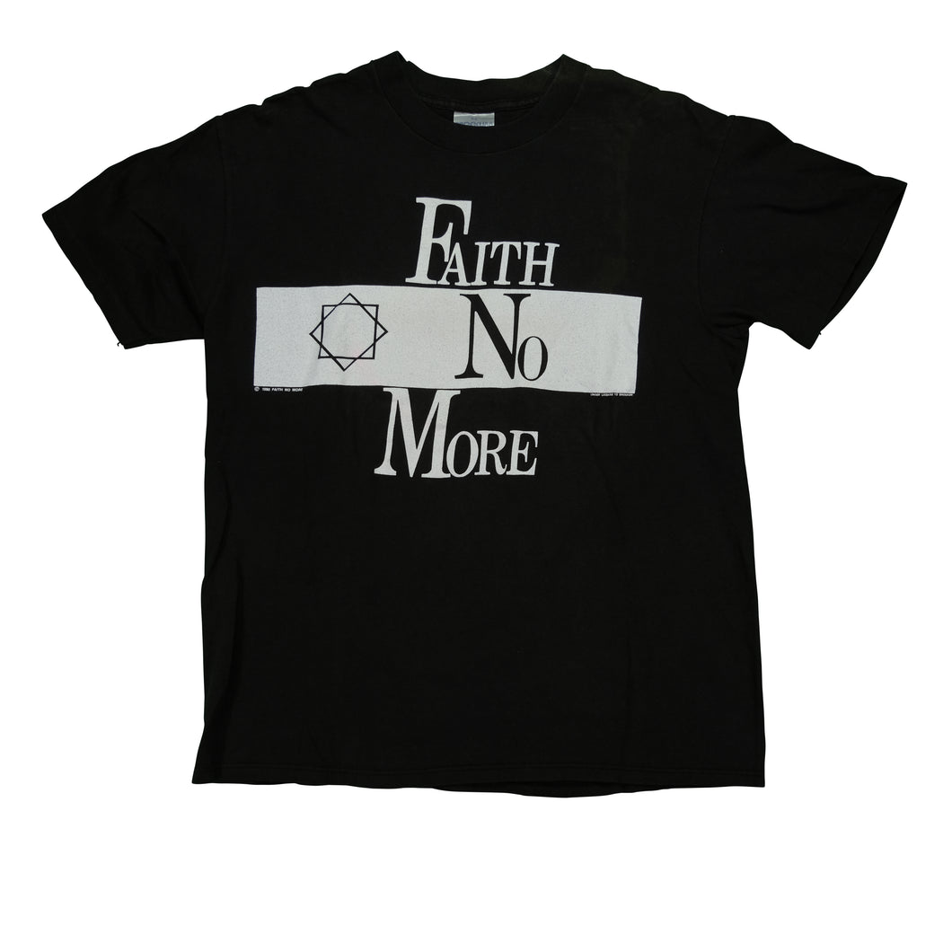 Vintage BROCKUM Faith No More The Real Thing 1990 Album Tour Promo T Shirt 90s Black XL