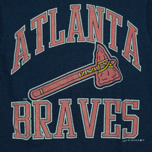 Load image into Gallery viewer, Vintage SCREEN STARS Atlanta Braves Tomahawk 1991 T Shirt 90s Navy Blue M
