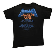 Load image into Gallery viewer, Vintage BROCKUM Metallica And Justice For All Tour T Shirt 90s Black L
