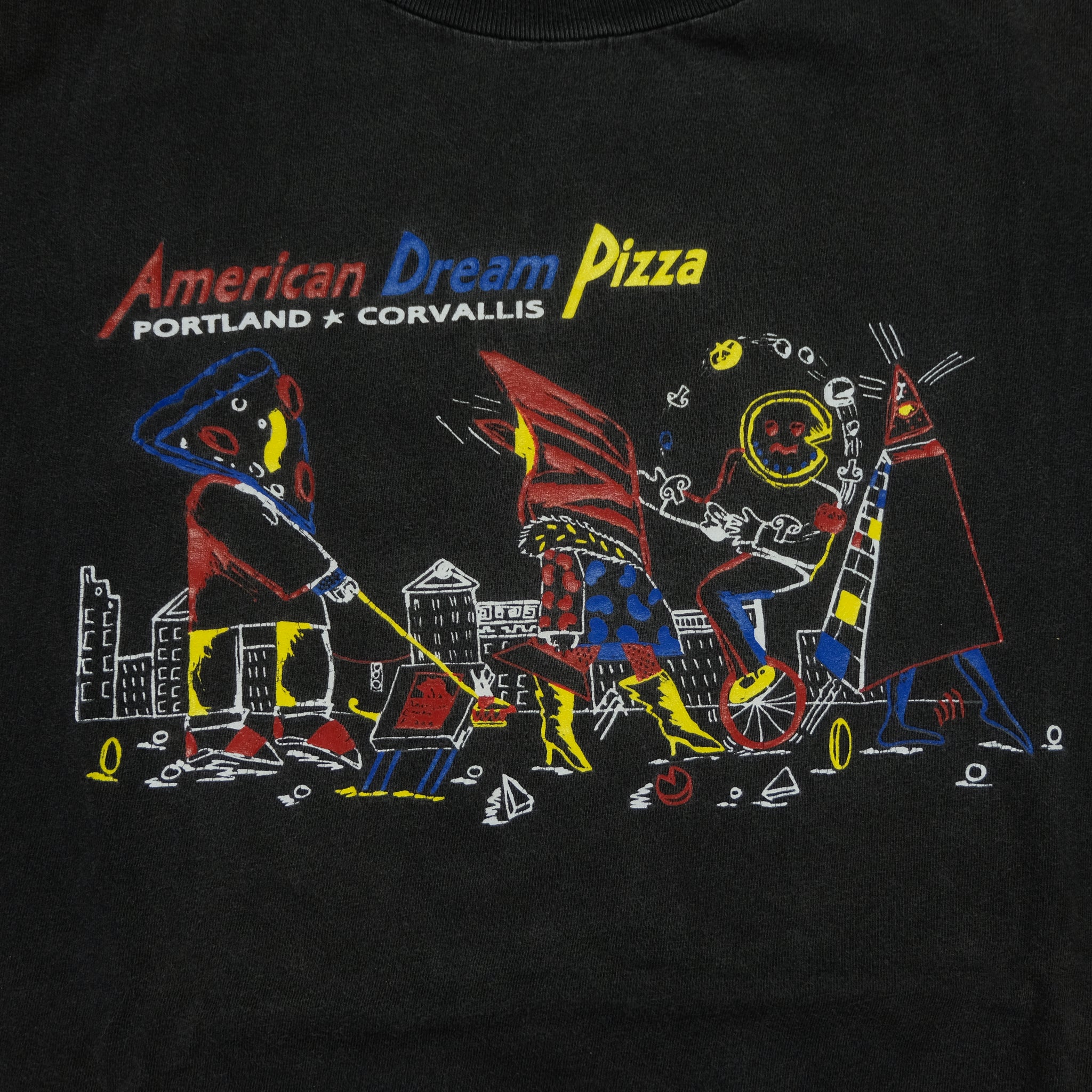 Vintage ONEITA Oregon American Dream Pizza Music Art Beer T Shirt 