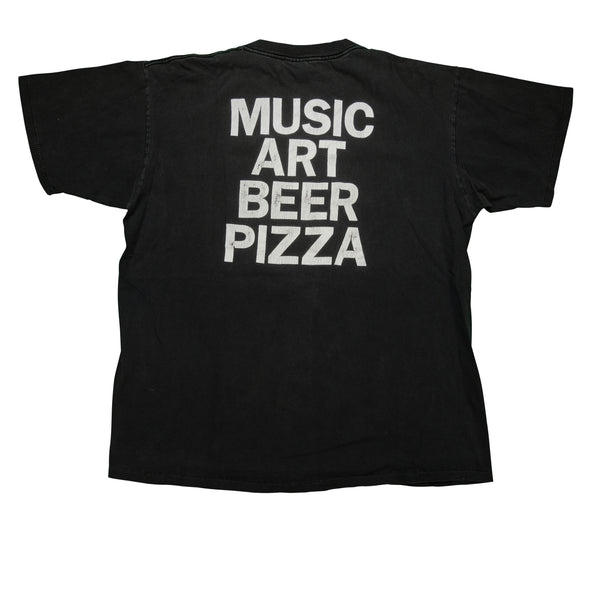 Vintage ONEITA Oregon American Dream Pizza Music Art Beer T Shirt 90s Black XL