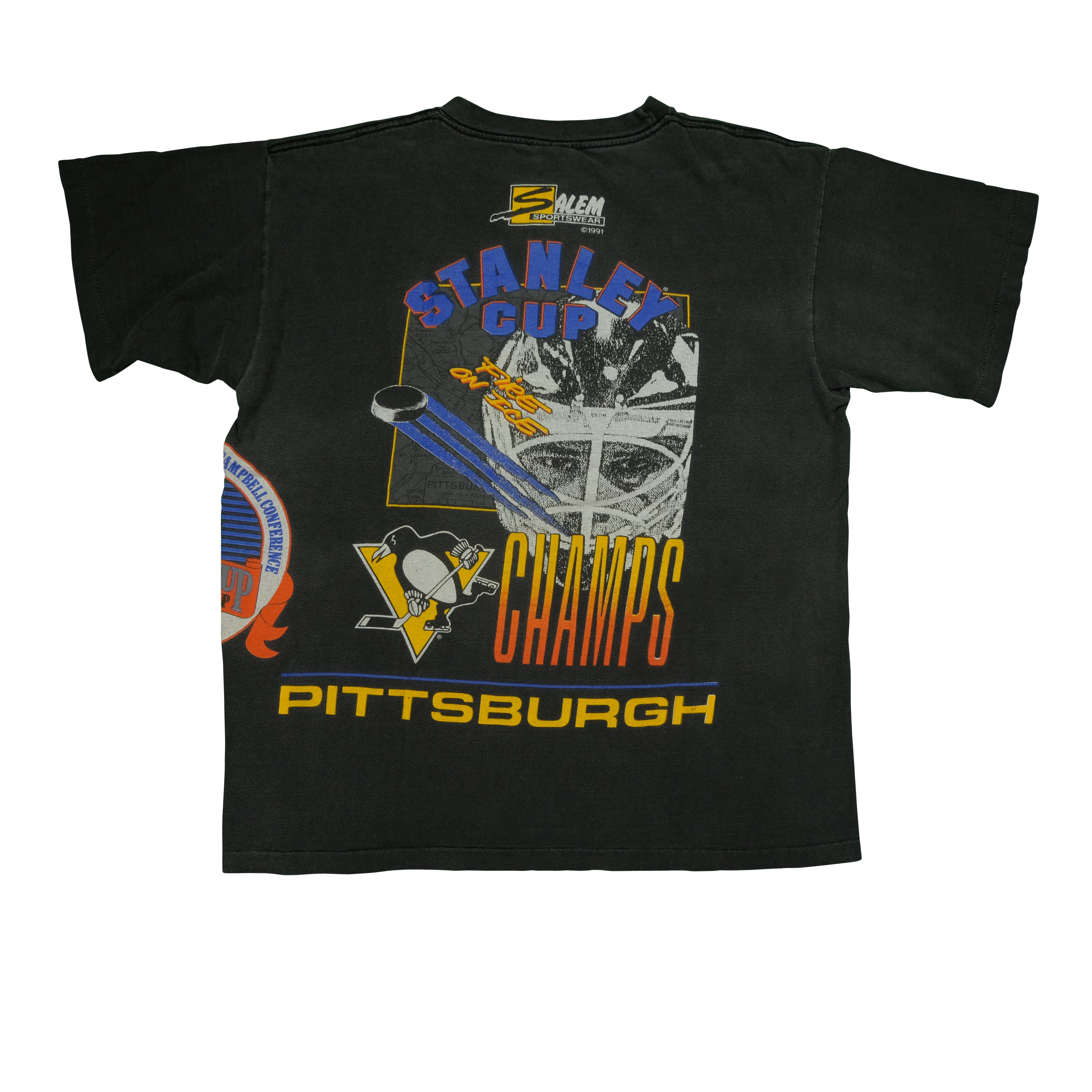 Vintage SALEM Pittsburgh Penguins 1991 Stanley Cup Champions T Shirt 9 –  Reset Web Store