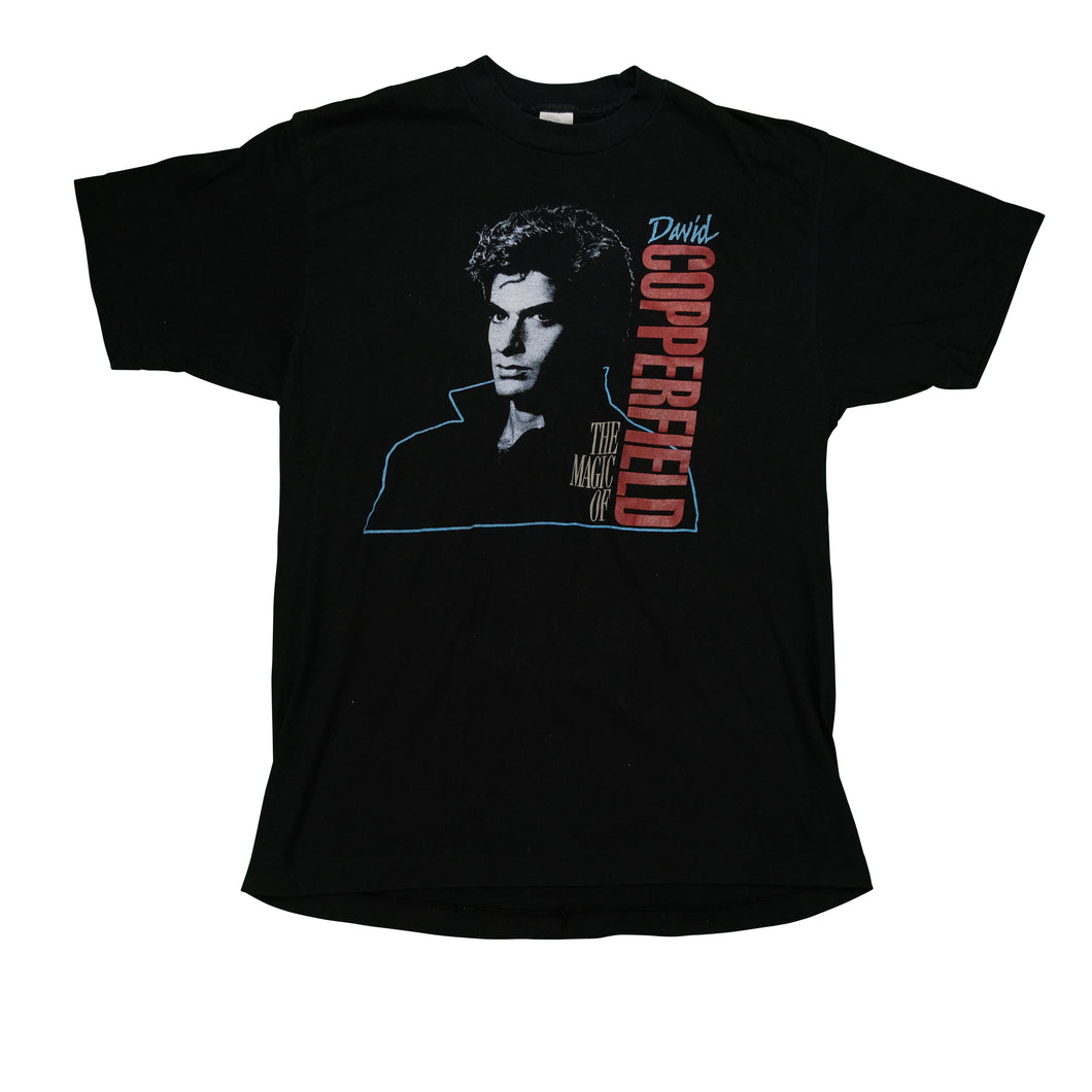 Vintage CHED The Magic of David Copperfield T Shirt 80s 90s Black XL