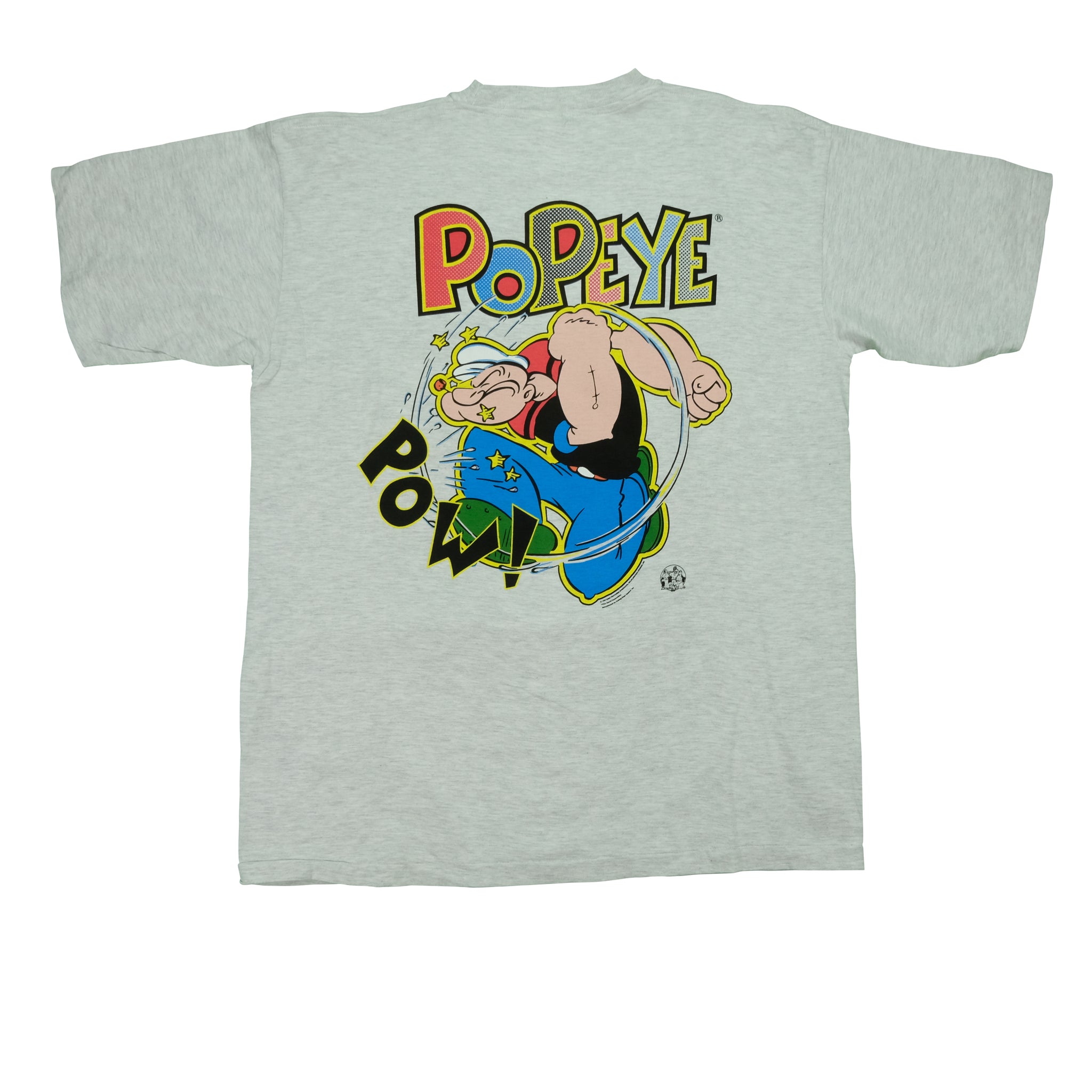 Vintage STREETWORKS Popeye Spinach Pow 1994 T Shirt 90s White XL 