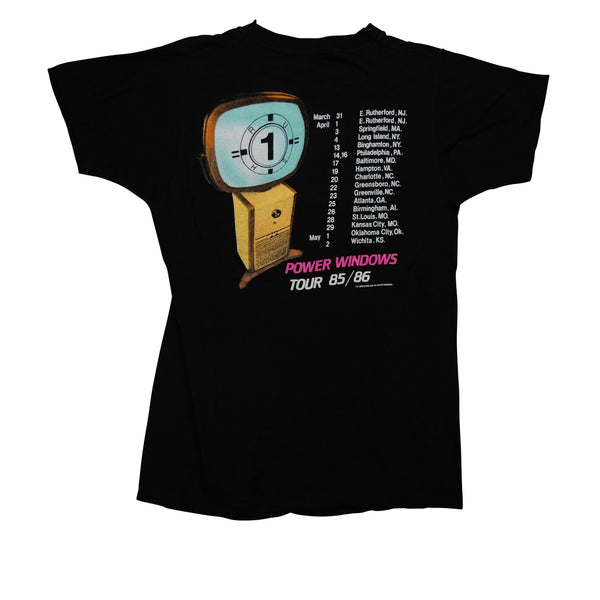 Vintage SCREEN STARS Rush Power Windows 1985-86 Tour T Shirt 80s Black L