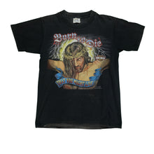 Load image into Gallery viewer, Vintage Jesus Christ Heavenly Divine Son Born to Die 1991 T Shirt 90s Black M
