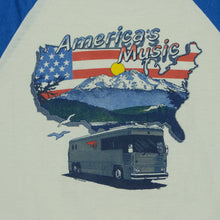 Load image into Gallery viewer, Vintage The Merle Haggard Road Show America&#39;s Music Tour Raglan T Shirt 80s White Blue
