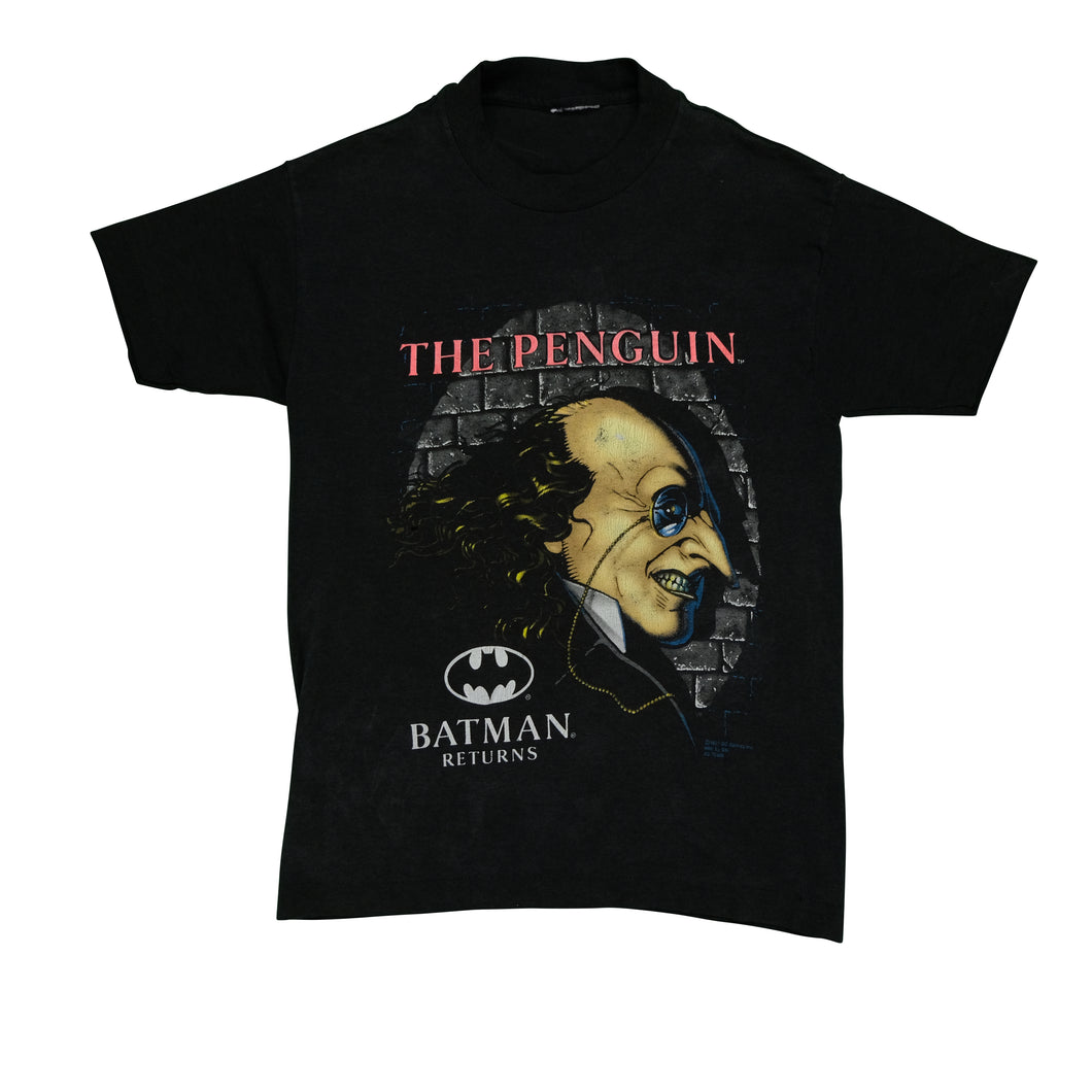 Vintage Batman Return The Penguin 1992 Film Promo T Shirt 90s Black Youth