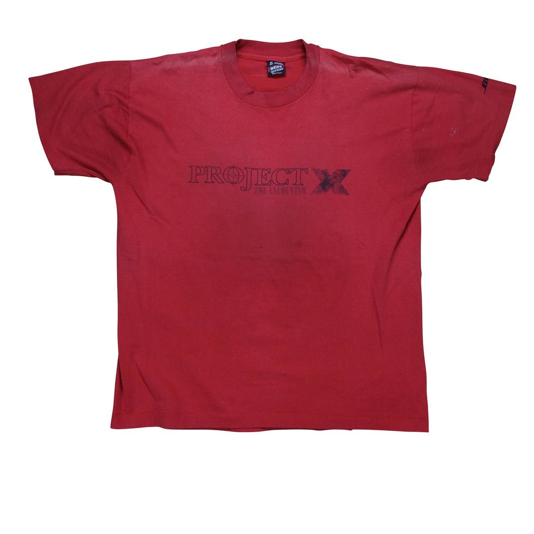 Vintage SCREEN STARS Project-X The Encounter Video Game Promo T Shirt 80s 90s Red XL