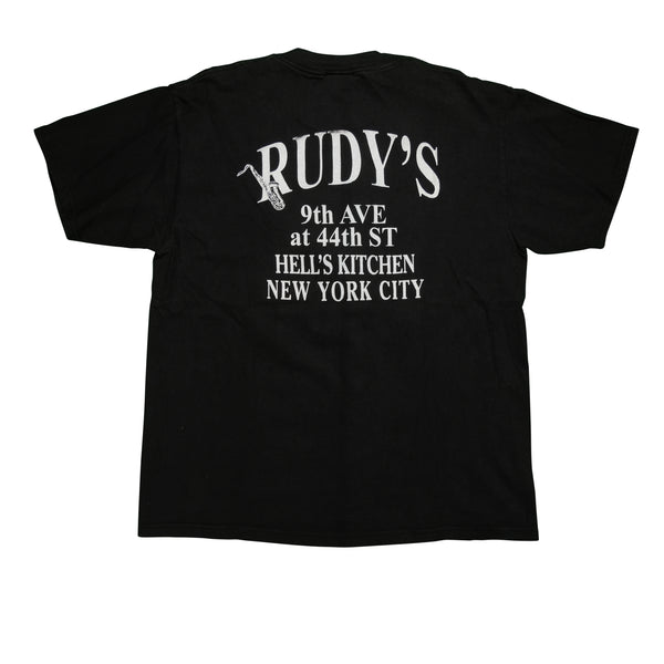 Vintage Rudy's Hells Kitchen New York City T Shirt 2000s Black L