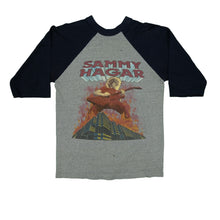 Load image into Gallery viewer, Vintage Sammy Hagar Burning Across the States With The Red Rocker Tour Raglan T Shirt 80s Gray Black

