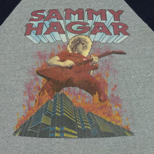 Load image into Gallery viewer, Vintage Sammy Hagar Burning Across the States With The Red Rocker Tour Raglan T Shirt 80s Gray Black
