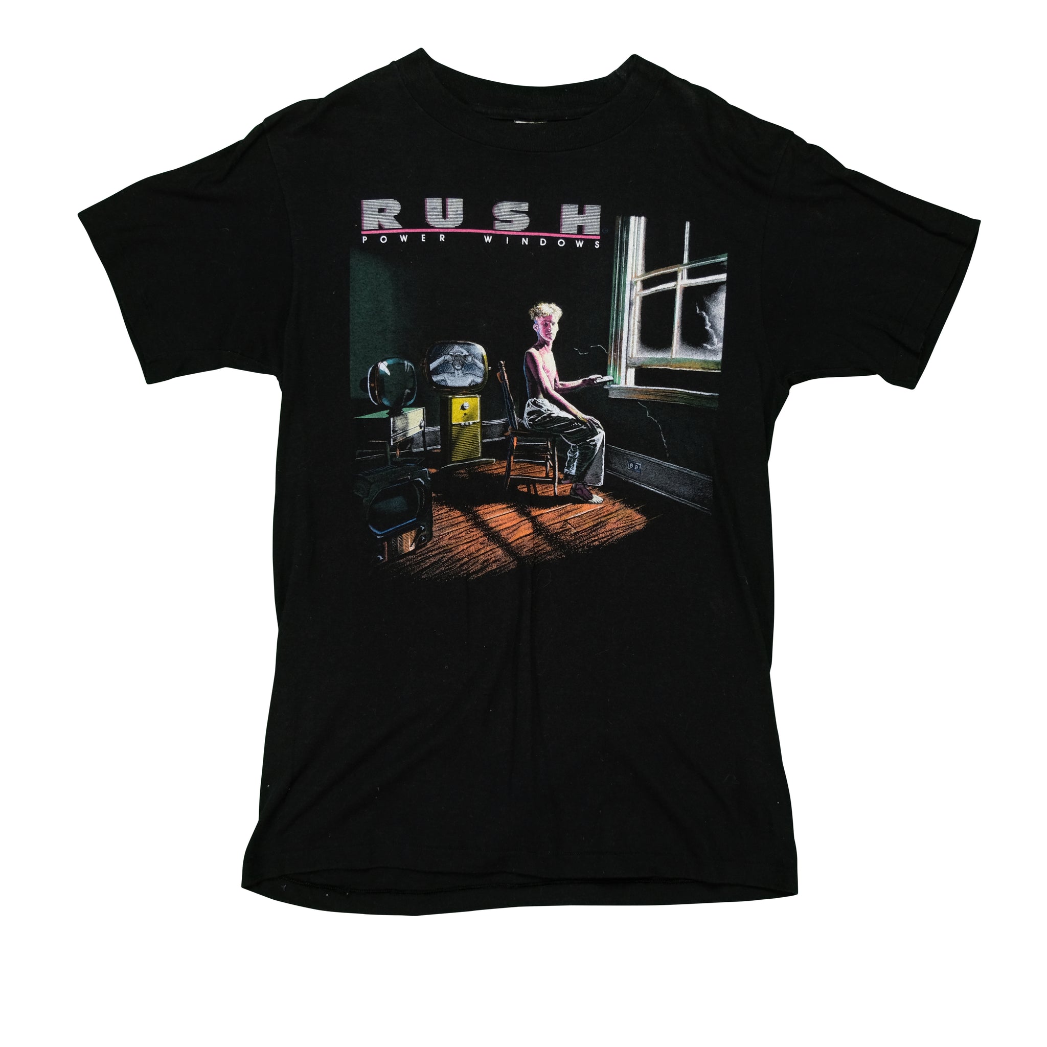 Vintage 1985 Rush Power Windows Double Sided Tee on Ched | Reset 