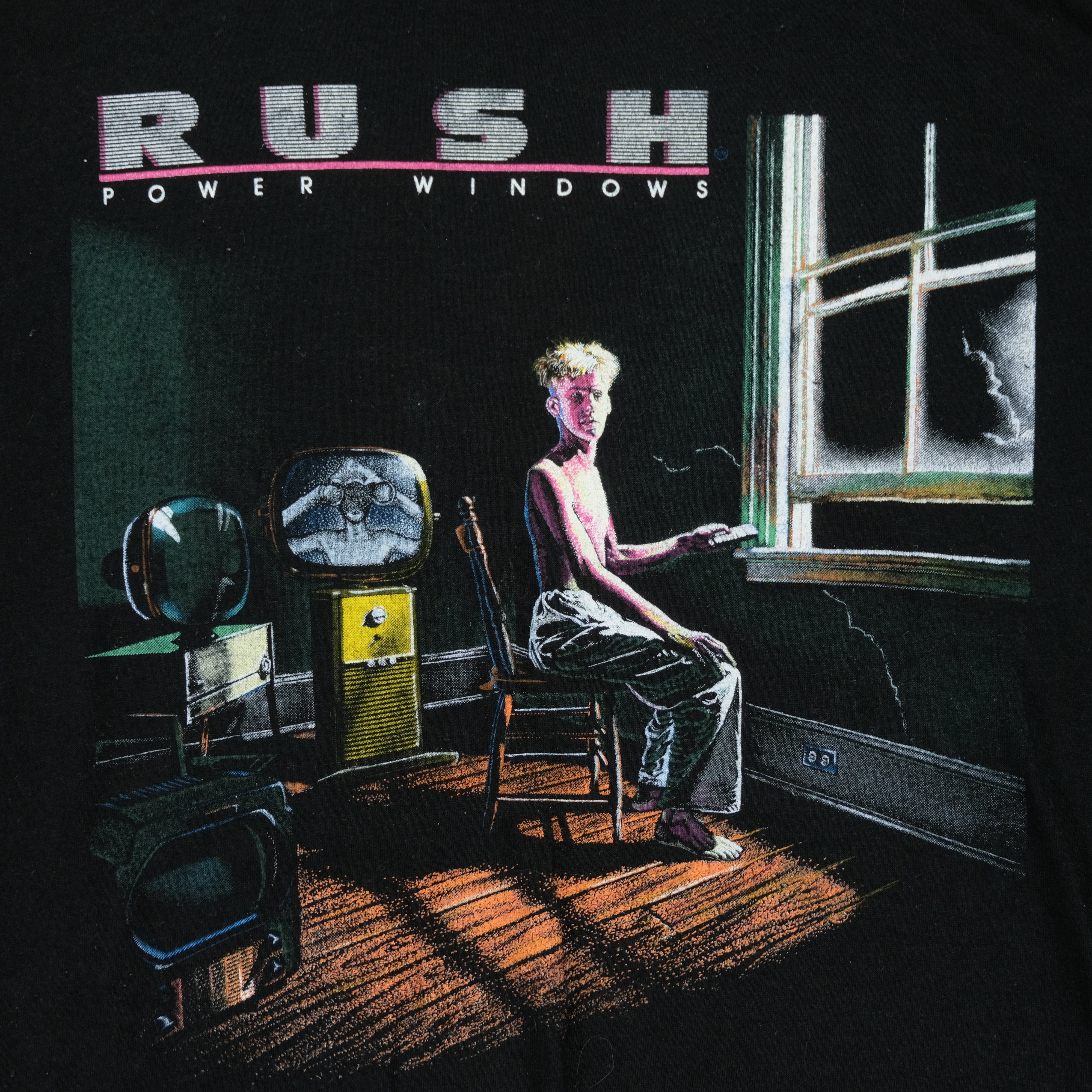 Vintage 1985 Rush Power Windows Double Sided Tee on Ched | Reset 