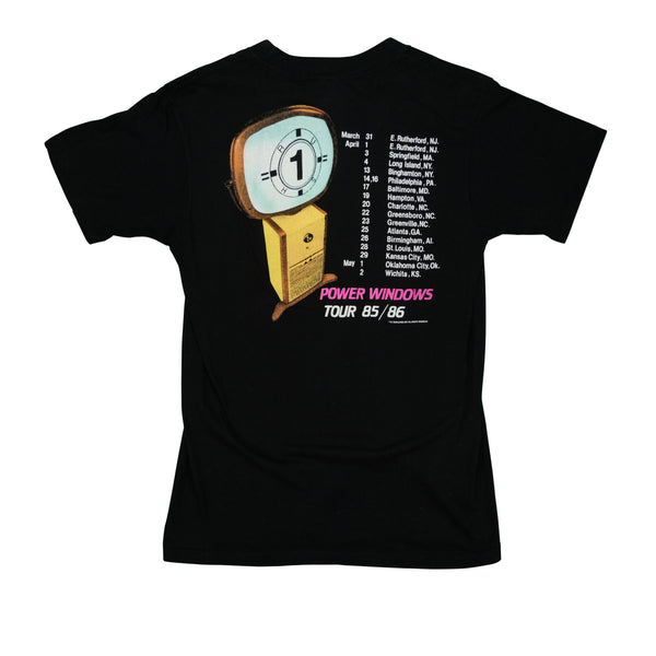 Vintage CHED Rush Power Windows 1985-86 Tour T Shirt 80s Black L