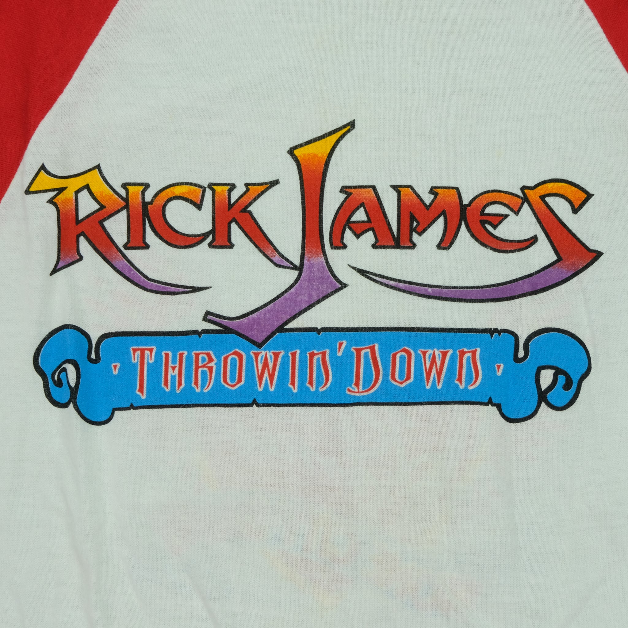 Vintage Rick James Stone City Band Tour Thrown' Down Raglan Tee