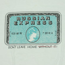 Load image into Gallery viewer, Vintage Russian Express Credit Card Don&#39;t Leave Home Without It T Shirt 90s White M
