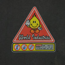 Load image into Gallery viewer, Vintage WORLD INDUSTRIES Flameboy Caution T Shirt 90s Gray XL
