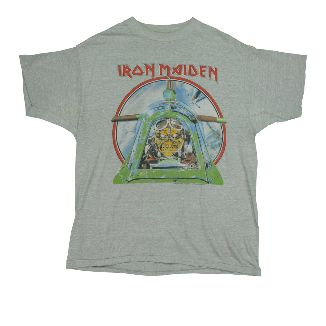 Vintage ROCKIT Iron Maiden Aces High 1984 Tour T Shirt 80s Gray XL