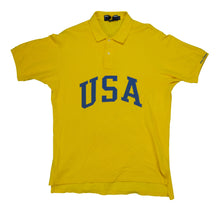 Load image into Gallery viewer, Vintage POLO SPORT Ralph Lauren USA Spell Out Polo Shirt 90s Yellow L
