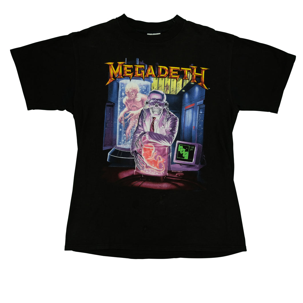 Vintage BROCKUM Megadeth Rust In Peace Tour T Shirt 90s Black L