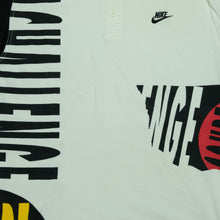 Load image into Gallery viewer, Vintage NIKE Challenge Court Tennis Spell Out Swoosh Color Block All Over Print Polo Shirt 90s White S
