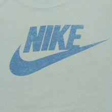 Load image into Gallery viewer, Vintage NIKE Blue Heron Run Spell Out Swoosh T Shirt 80s Blue L
