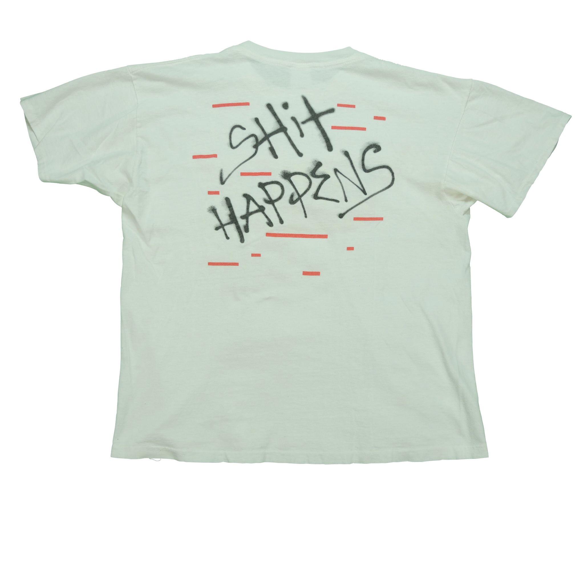 Maglietta Uomo Shit Happens - Carta Igienica Rotolo, Bianca Taglia S, 100% Cotone, Manica Corta