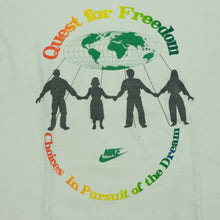 Load image into Gallery viewer, Vintage NIKE Quest for Freedom Choices In Pursuit Of The Dream Spell Out Swoosh T Shirt 80s 90s White M
